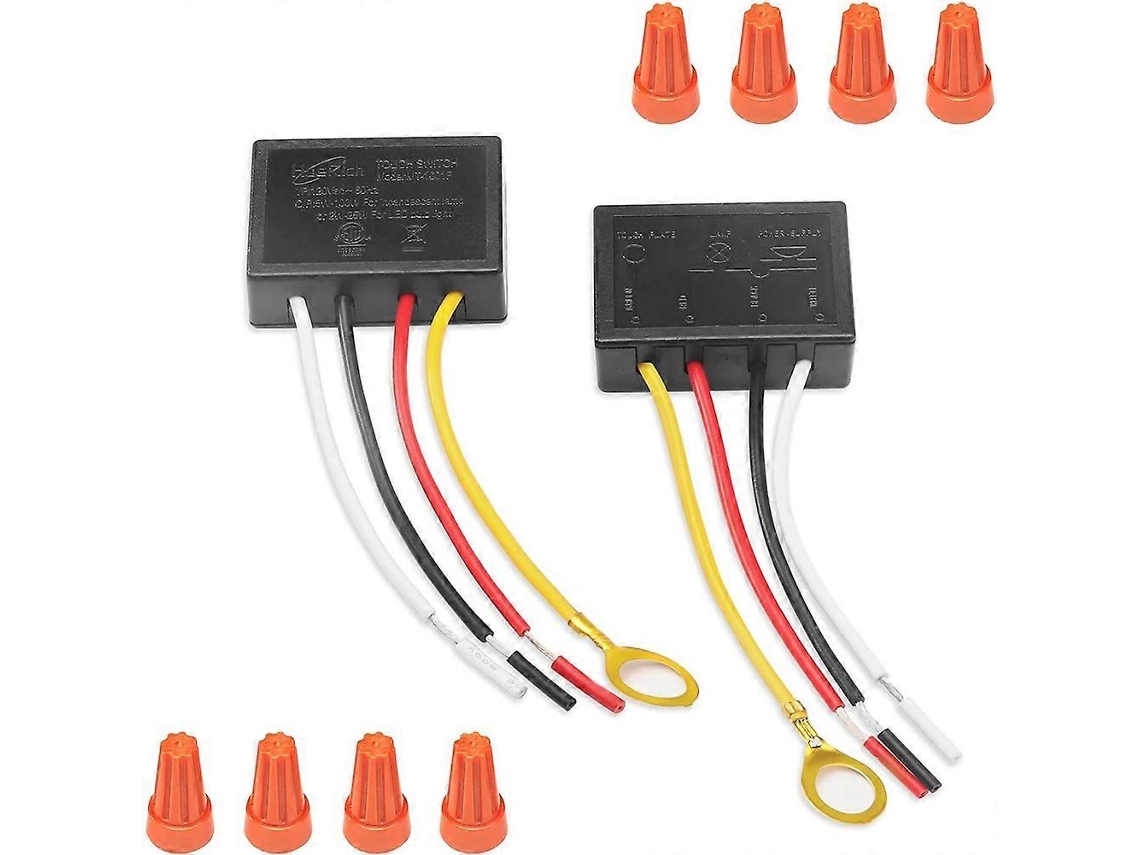 Módulo de Controle de Lâmpada Tática 2 Pack, Interruptor de Substituição para Lâmpadas Led Reguláveis, Cfl, Halógenas e Incandescentes Negro
