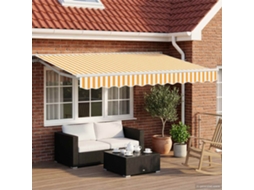 Vidaxl Toldo Retrátil Elétrico Amarelo E Branco 3 X 2,5 M