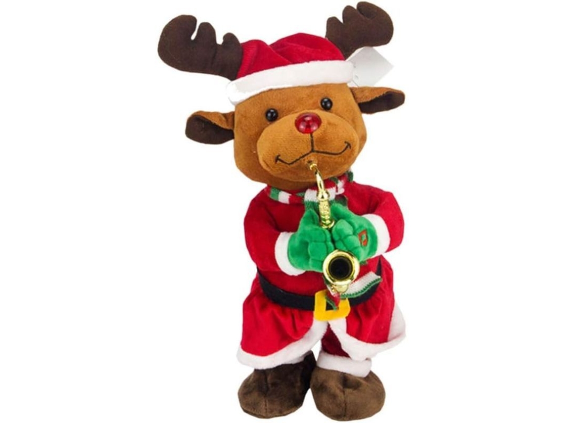 Figura Navideña De Ciervo Bailando Y Cantando Juguete Eléctrico Regalo Divertido Para Niños Suministros De Fiesta De Navidad