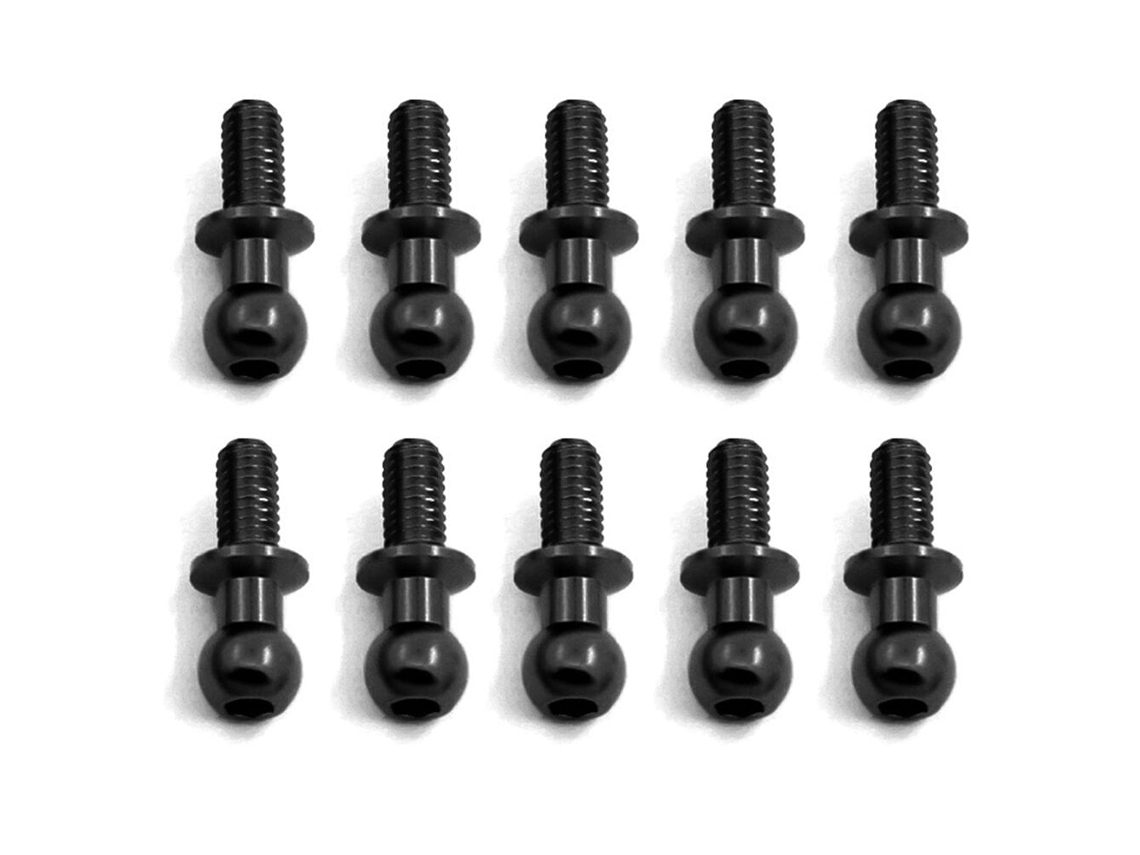 Conjunto 10 Hastes Tração Metálicas Pretas Cabeça Esférica M3 para Amortecedores Carros Rc Tamiya Tt01 Tt02 D5 1/10 Peças 53640 MDUG