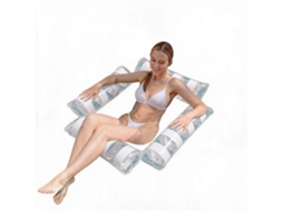 Anel de Natação Flutuante para Adultos Relaxarem na Piscina e na Praia HENTEN HOME 104x104 Cm Branco