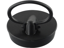Tampa De Ralo Pia Em Pvc, 47 Mm Diâmetro, Preta, Com Anel Elevação,
