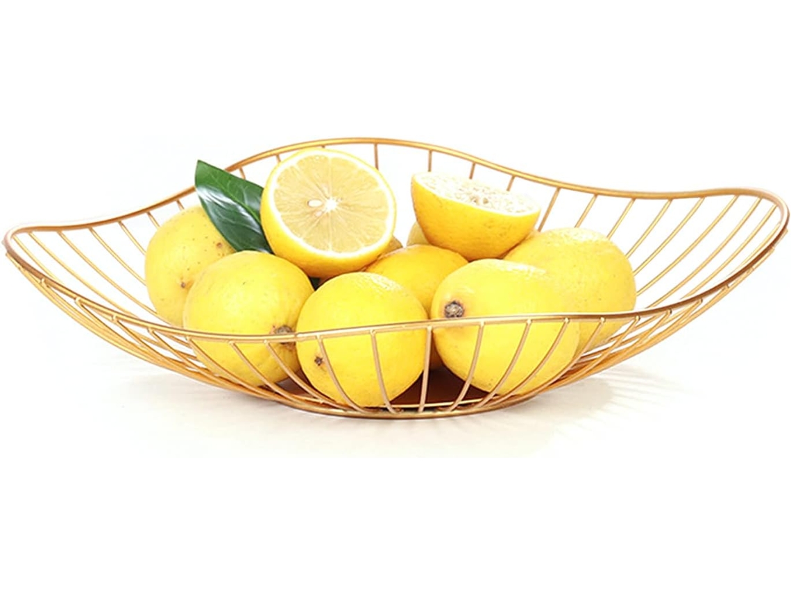VYLARA Cesta De Frutas De Arame Metálico, Design Moderno E Elegante Para Sua Cozinha E Casa, Suporte Criativo E Elegante Que Valoriza Qualquer Espaço Com Sua