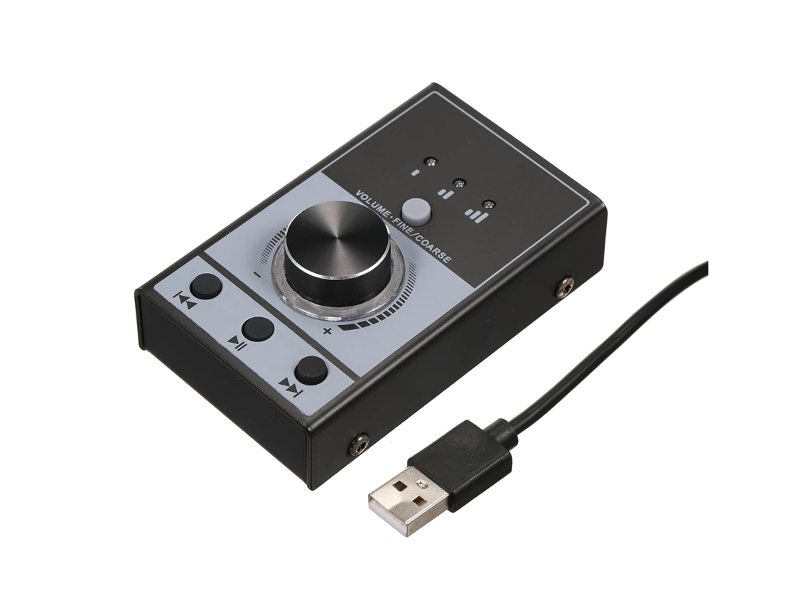 Botão De Controle De Volume Usb Multimídia, Controlador De Metal Com Função Mudo Integrada, Ajustado Gokoco