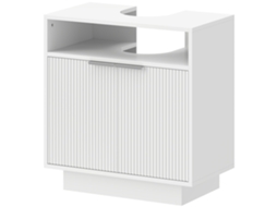 Móvel Para Lavatório Pousar Com 2 Portas Canaladas Para Com Ou Sem Pedestal 60x33x63 Cm Branco