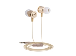 Fones de ouvido metálicos em formato de bala com controle fio EOOCOO