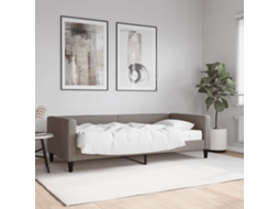 Vidaxl Sofá-cama Com Colchão 90x200 Cm Tecido Cinzento-acastanhado