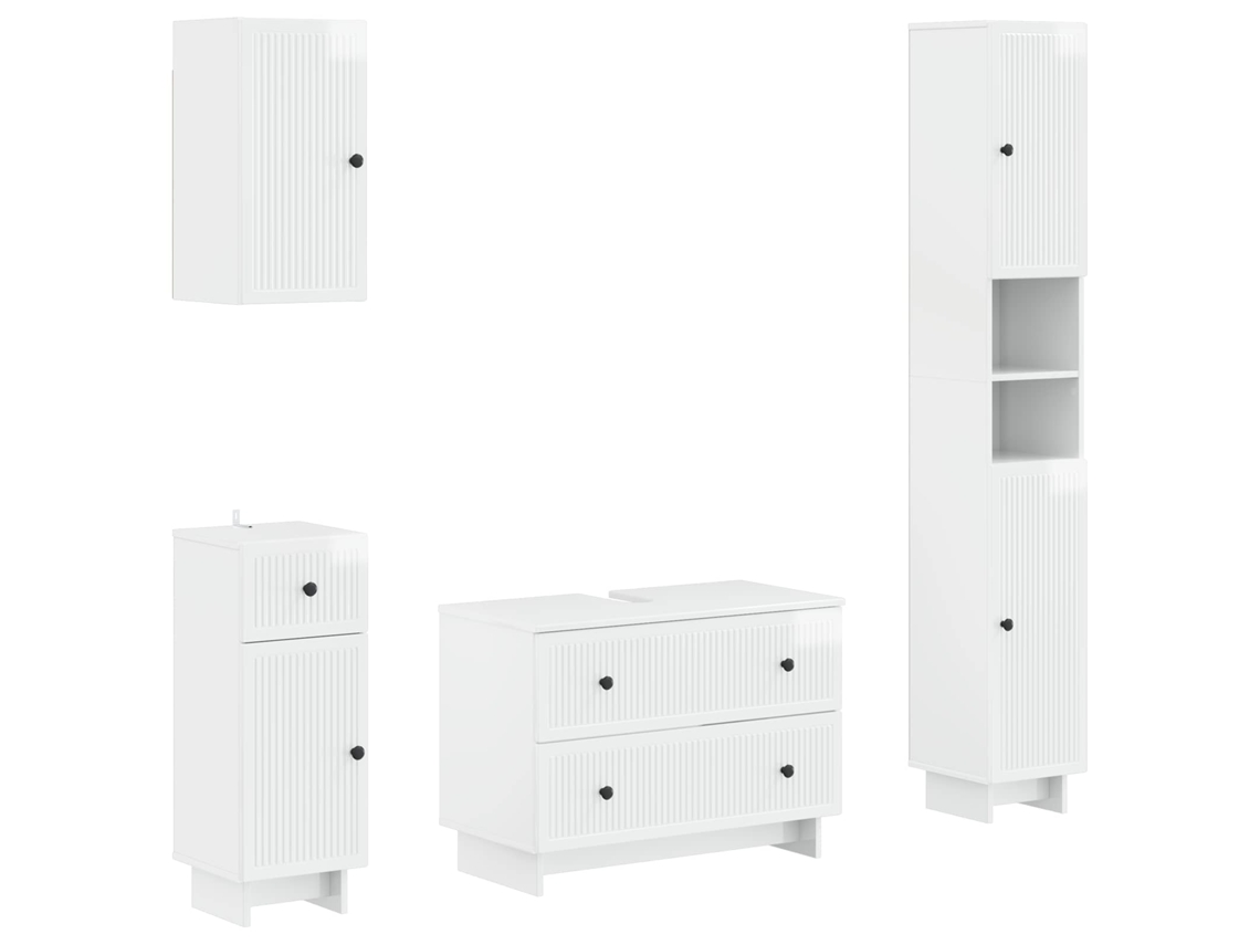 Vidaxl Conjunto De Armários De Banheiro Com 4 Peças Ede
