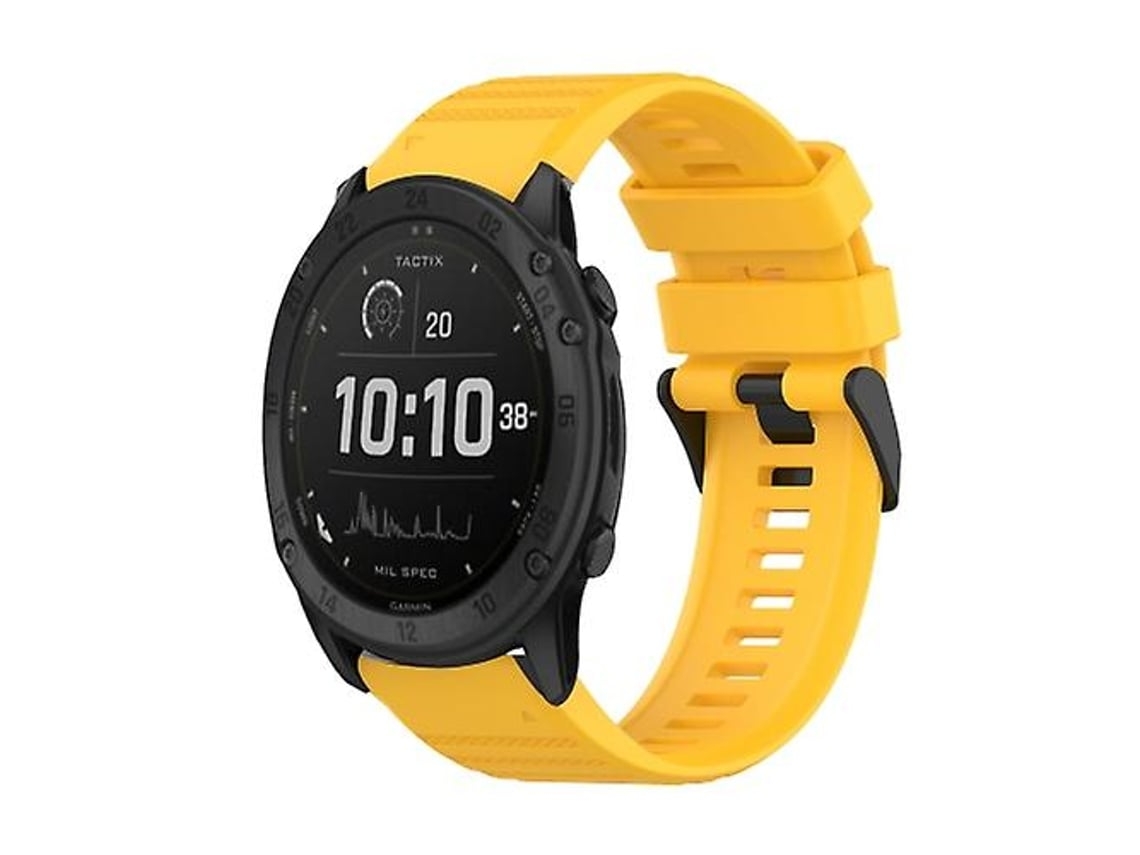Lurelia Pulseira De Relógio Silicone Amarela, Compatível Com Garmin Tactix Delta 26 Mm