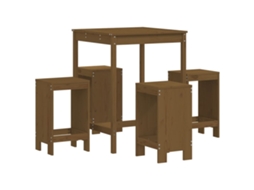 Conjunto de 5 Bar para Jardim Madeira Pinho Maciça Castanho Mel MAISON EXCLUSIVE