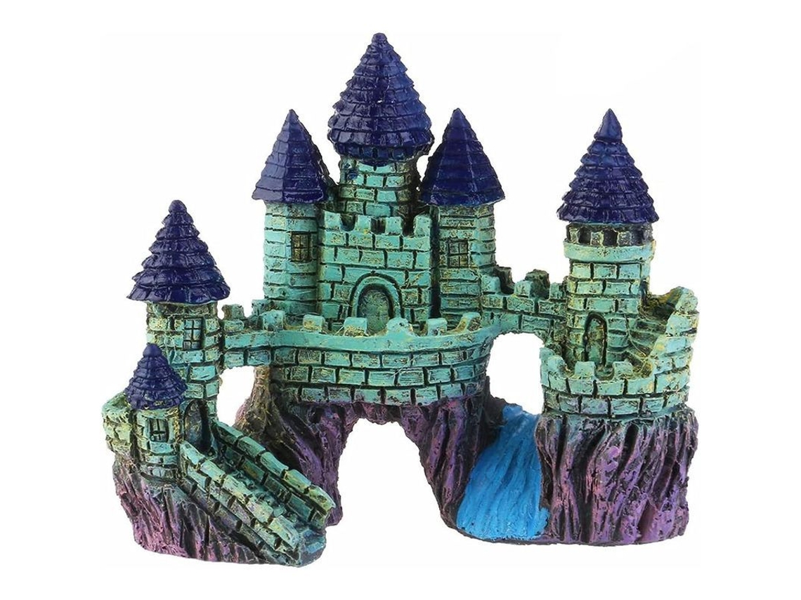 Adorno De Castillo Artificial Para Acuario Decoración De Pez Resina De Alta Calidad