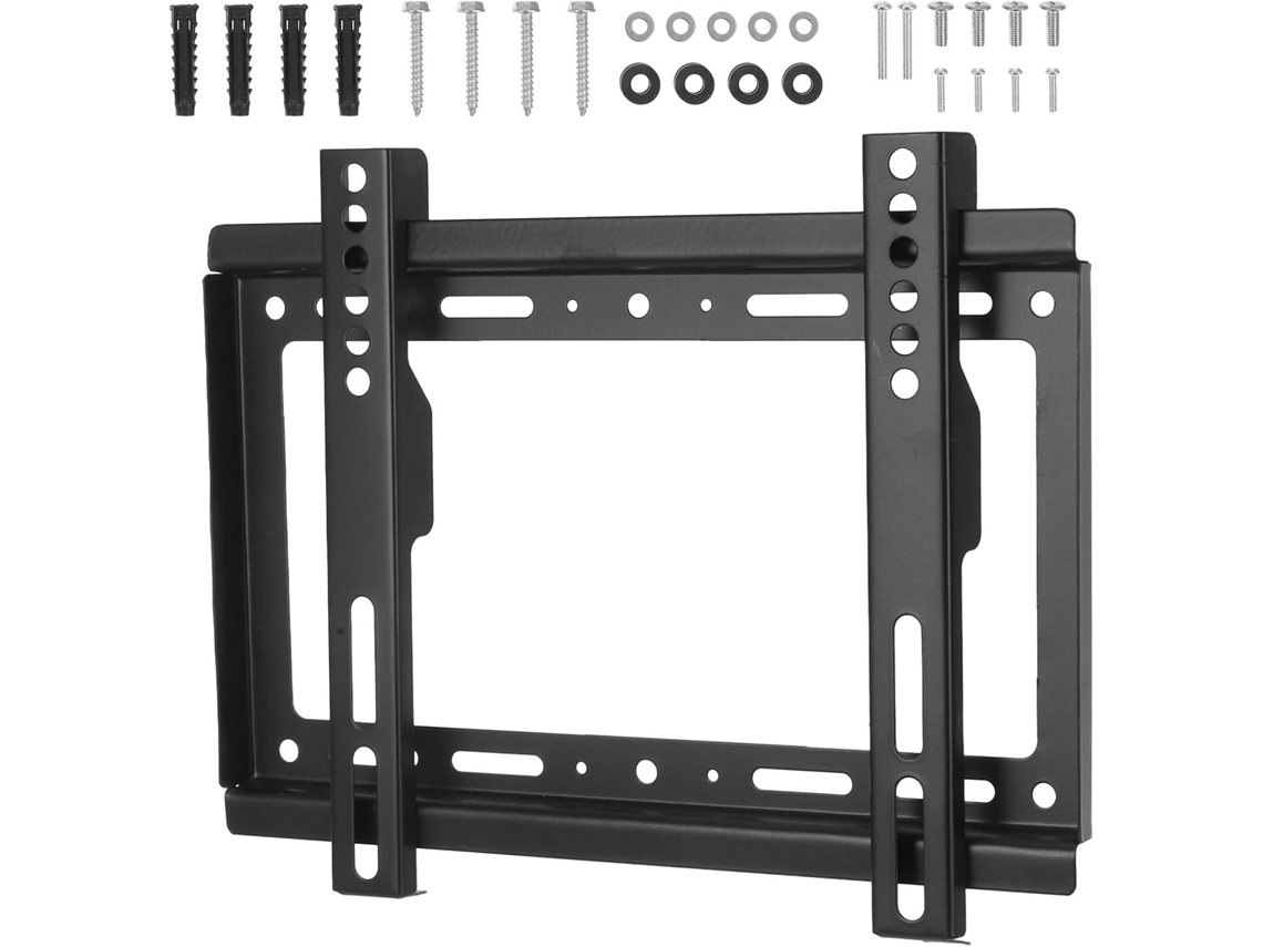 Kit De Montagem De Parede Fino Em Ferro Preto Para Telas De 14 A 42 Polegadas.