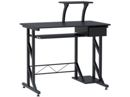 Mesa de Computador BTFORUS, com gaveta, bandeja para teclado e suporte para CPU, 90x50x95cm, preto