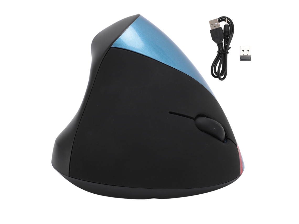 RATÓN VERTICAL INALÁMBRICO ERGONÔMICO RECARGÁVEL, 3 DPI 800/1600, PARA PORTÁTEIS E TABLETAS DESTROS, AZUL