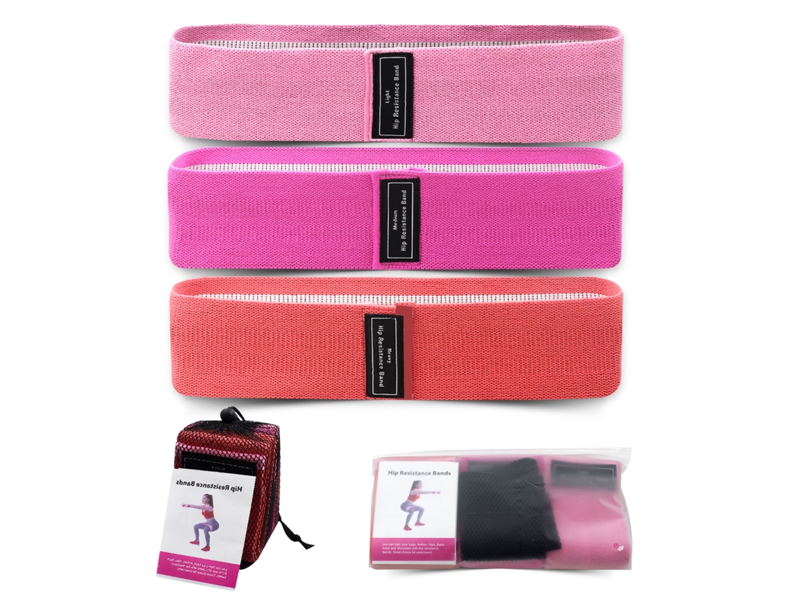 Urbannova-3 Bandas De Resistência Yoga Antiderrapante Rosa Vermelho