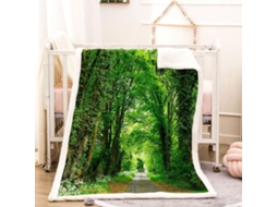 Manta com Estampa de Paisagem Ár em Microfibra 150x180cm