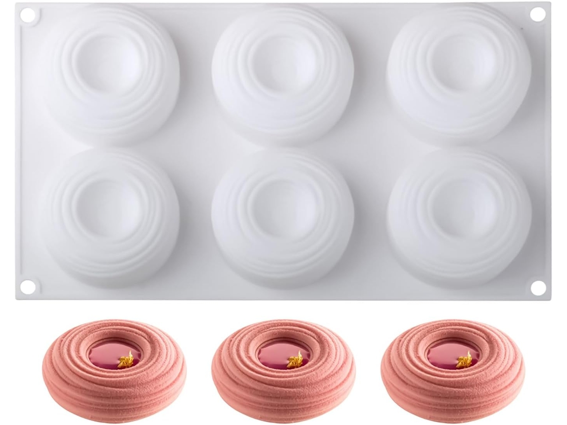Formas De Silicone Reutilizáveis Com 6 Cavidades Confeitaria.