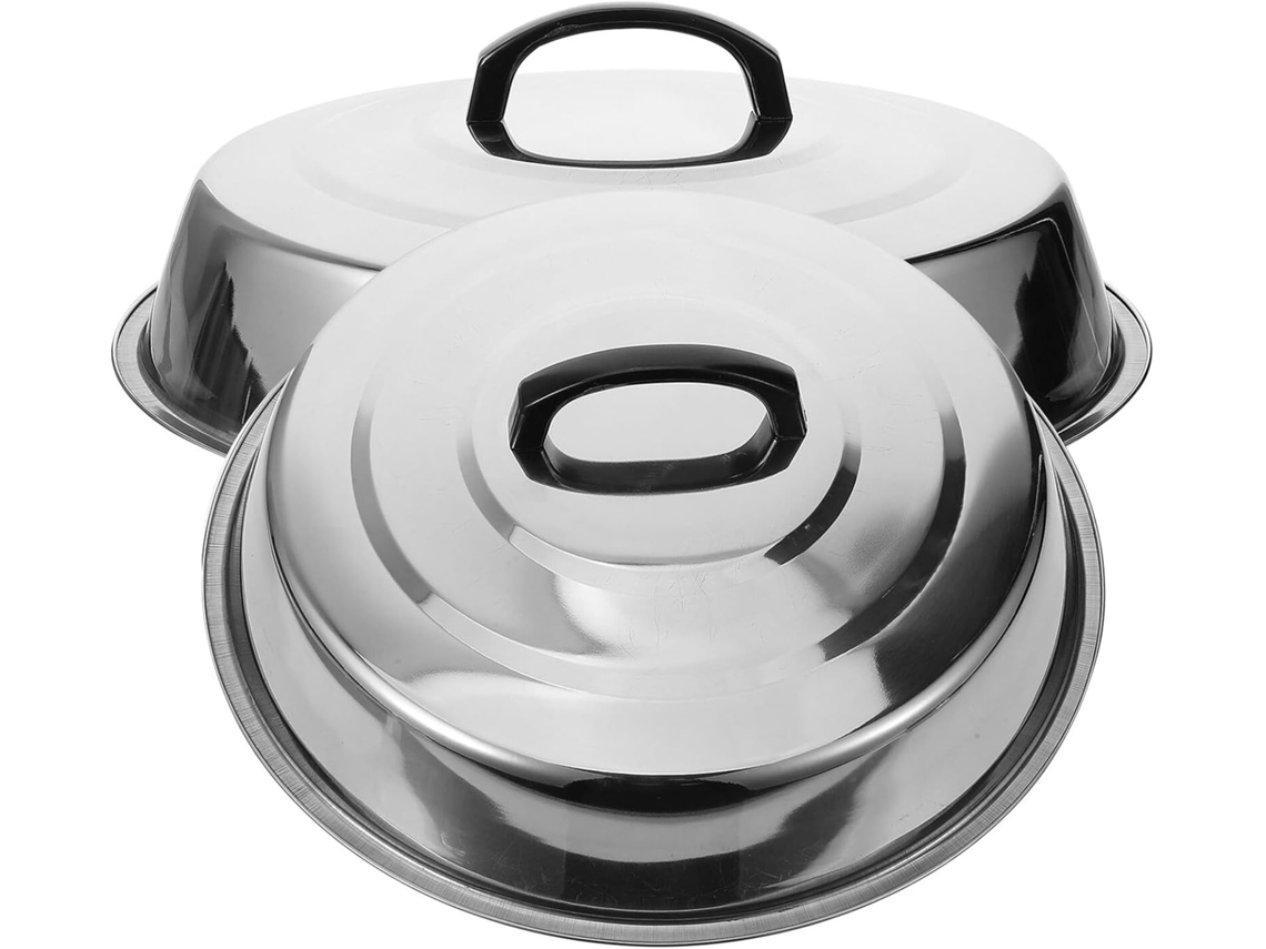 Tampa Redonda Em Aço Inoxidável Para Bandeja De Cozimento, 2 Peças, Diâmetros De 32 Cm E 34 Cm, Protetora Contra Gordura Gokoco