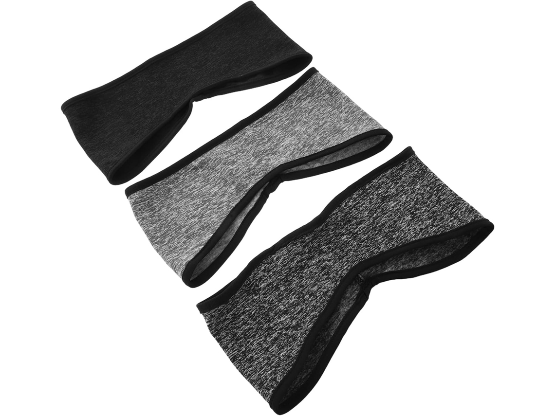 Conjunto de 3 faixas de cabelo femininas com protetores Orelha, ideais para esportes.