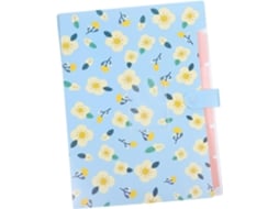 Pasta Plástica Portátil Multicamadas Com Estampa Floral Azul, Organizador Para Escritório E Escola, Gokoco