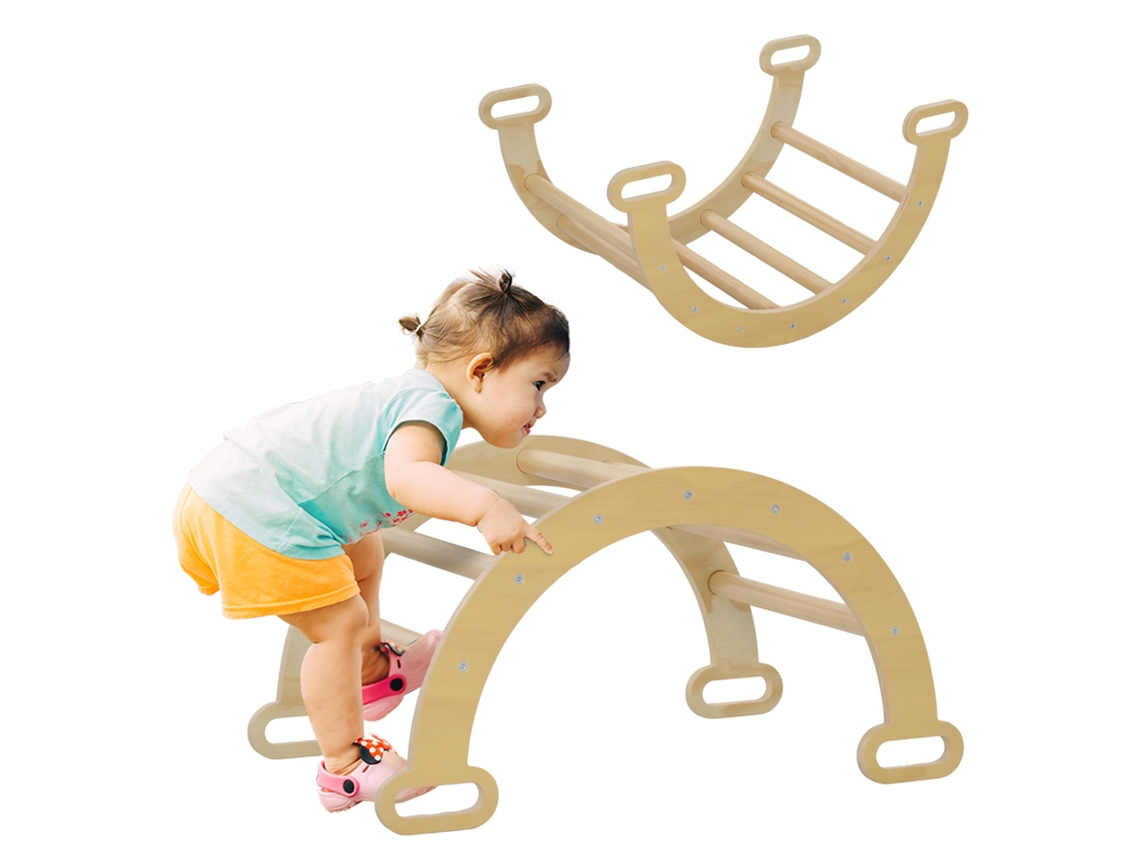 Arco Aprendizagem Crianças 2 Em 1 Baloiço Bebé 18-48 Meses 68x42x36 Madeira