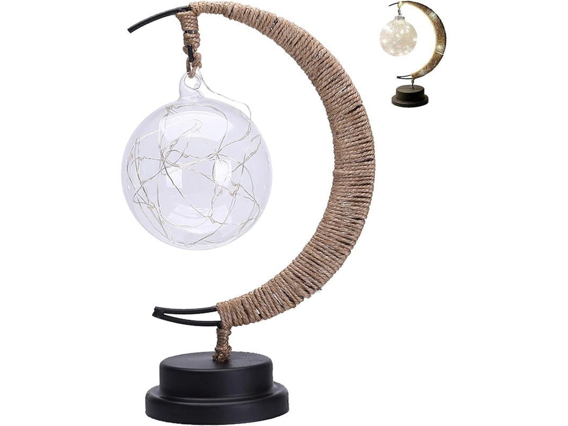 Lâmpada Lunar Encantada, Luz Led Estrela Lua Pendente De Metal Para Lar E Presentes