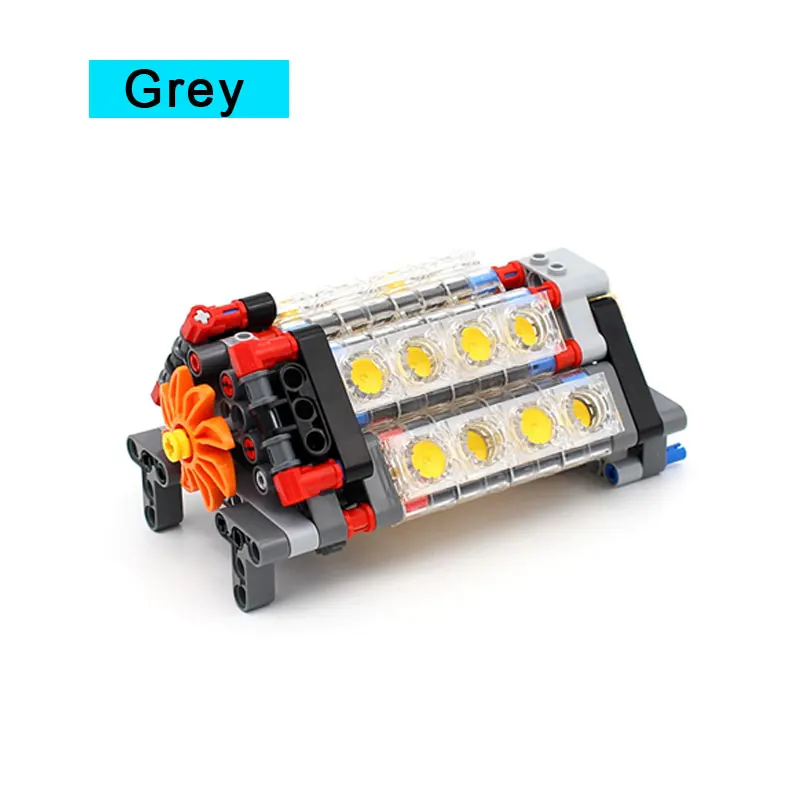 (cinza) Conjunto De Blocos De Construção Para Modelo De Motor De Simulação V16