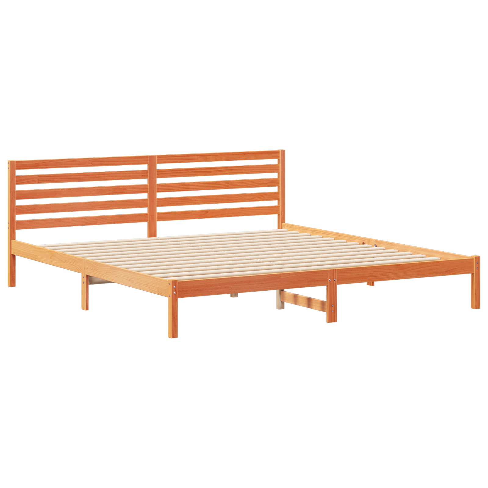 Conjunto 1 Estrado De Cama Plataforma Vidaxl Castanho Madeira De Pinho Maciça (180 X 210 Cm)