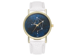 Reloj De Pulsera De Aleación Con Dial Redondo Analógico De Cuarzo Para Mujer Y Hombre (blanco)