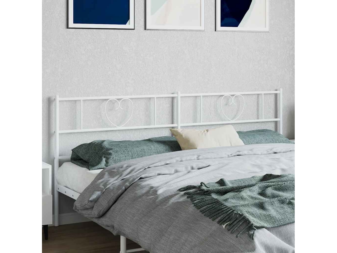 Vidaxl Cabeceira De Substituição 200 Cm Metal Branco