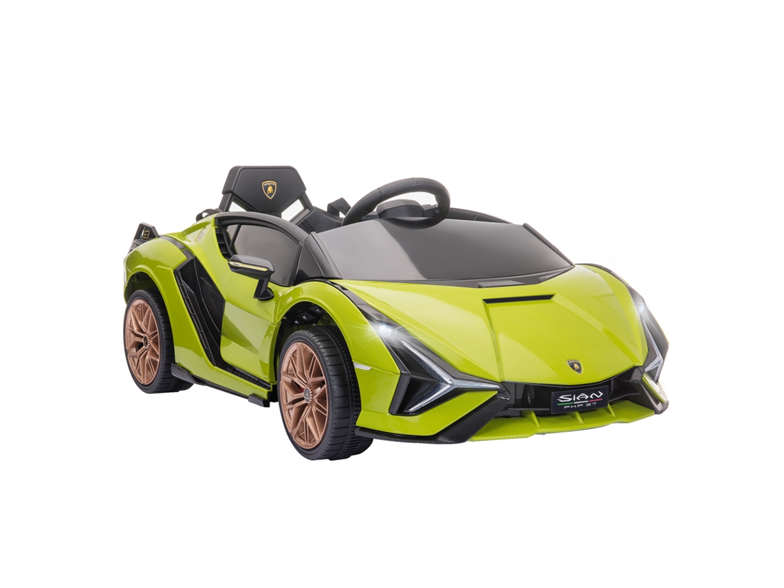 Carro Elétrico Infantil Lamborghini Sian 12v (verde, Bateria Recarregável, Som, Luzes, Controle Parental, 108x62x40cm)