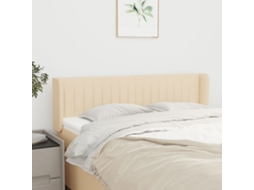 Vidaxl Cabeceira De Cama C/ Abas Tecido 147x16x78/88 Cm Creme