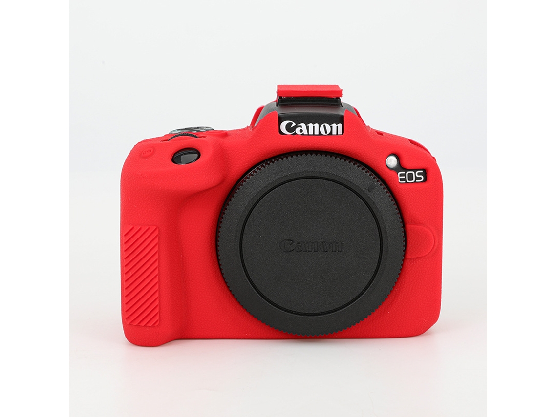 Capa Silicone HEXINYIGJLY para Canon R50leve Antirriscos, Acesso Total Tripé Vermelho
