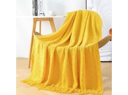 Manta Clássica Texturizada e Leve Mantou Ideal para Cama com Franjas Sofá Tricô Usar Ar condicionado, Macio, Q