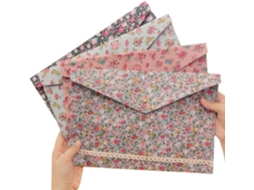 Envelope de Arquivo Tamanho A4, Pasta de Documentos com Estampa Floral Retrô, Sacola AQUAFORGE