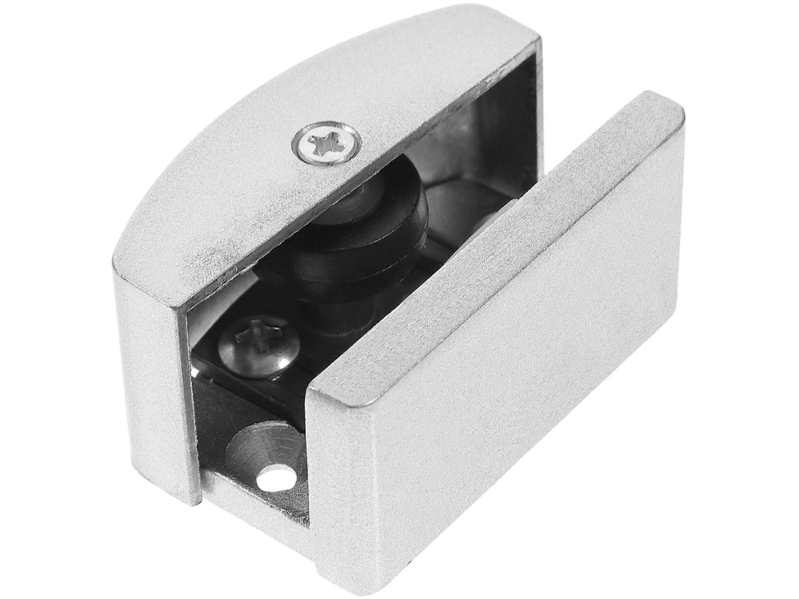 Guia Inferior para Porta de Chuveiro Deslizante com Rolamento para Vidro de Espessura de 5 14mm 5x4,2cm Plata