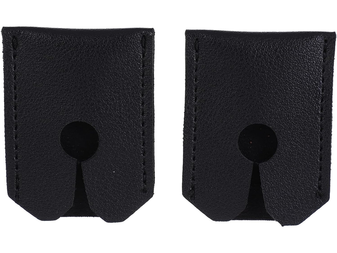 Conjunto Barbear de 2 peças em couro sintético preto, multiuso.