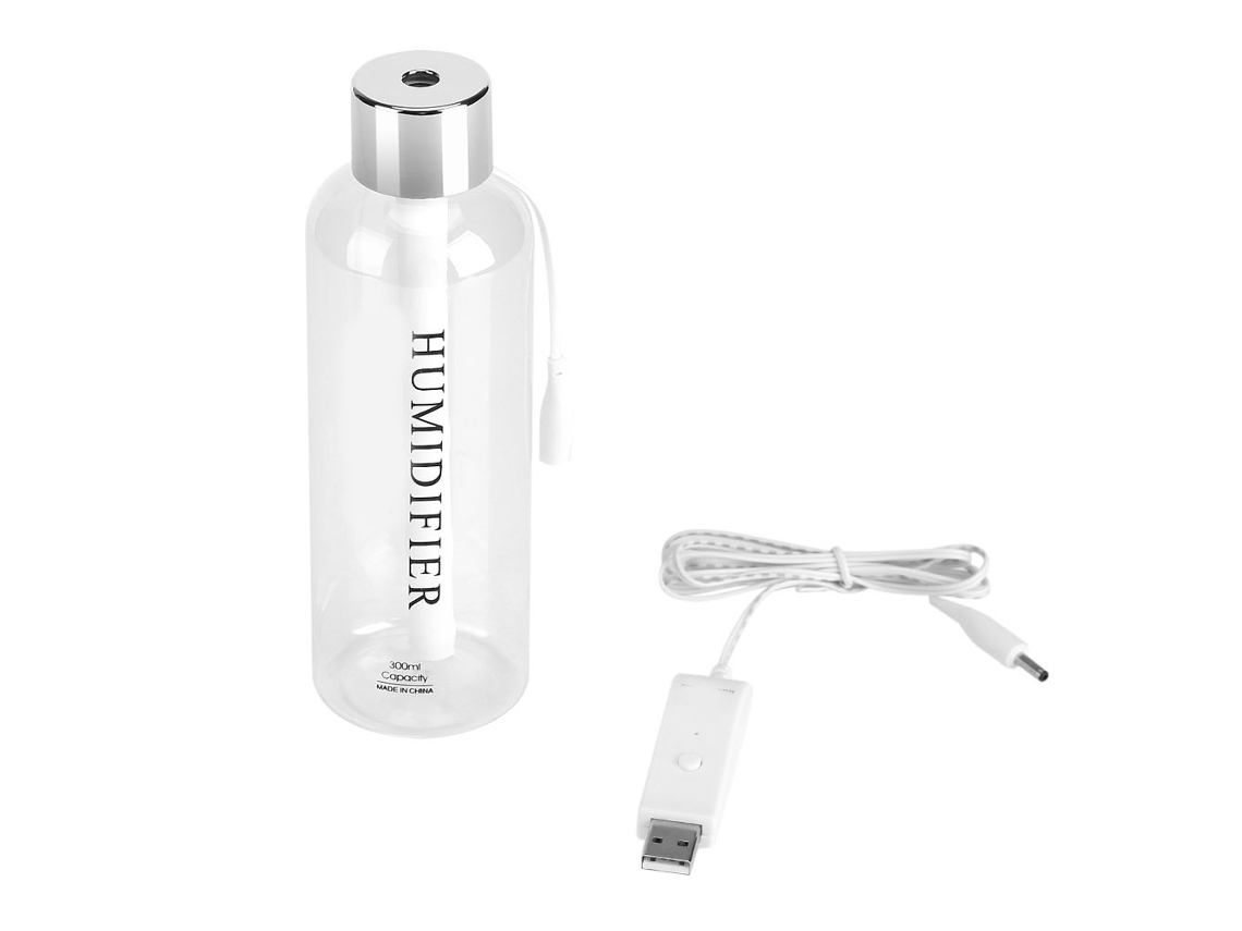 Umidificador Portátil Usb 300ml com Luz Noturna | S/MARCA
