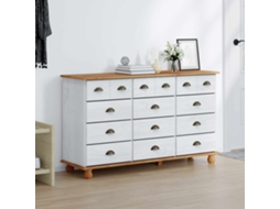 Vidaxl Cômoda Com Gaveta Askim Branco 79 X 40 X 133,5 Cm