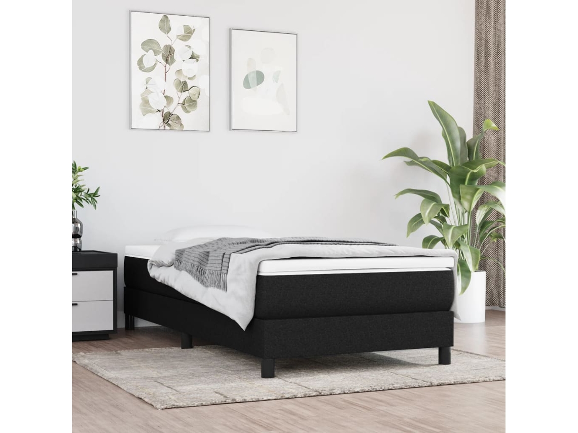 Vidaxl Colchão De Molas Ensacadas Firmeza Média 90x190x20 Cm Tecido Preto