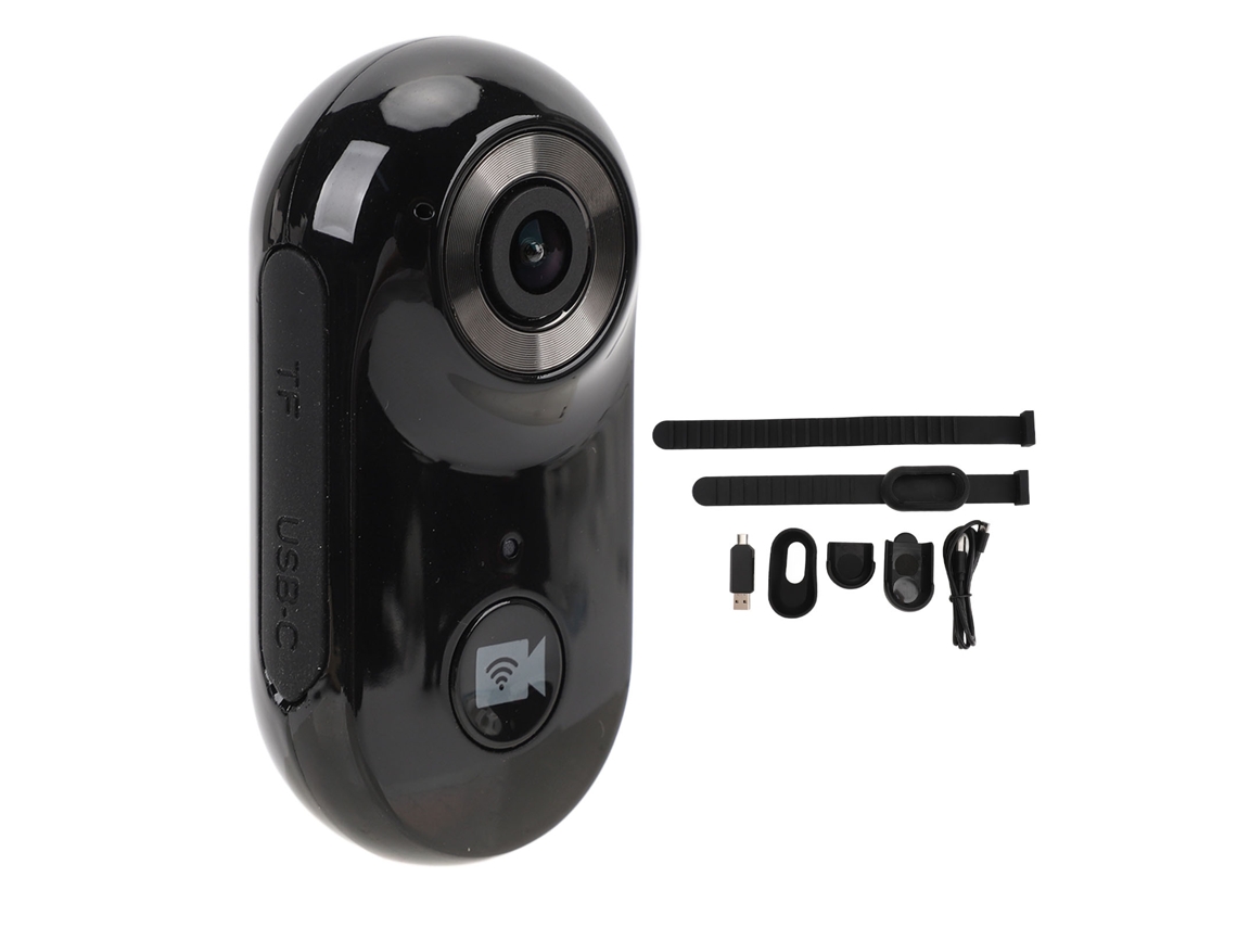 1080p Cat Collar Camera Pet Sport Camera With Back Clip Case Strap Indoor Outdoor Wireless Dog Collar Video Camera Anti Shake First Person View Black