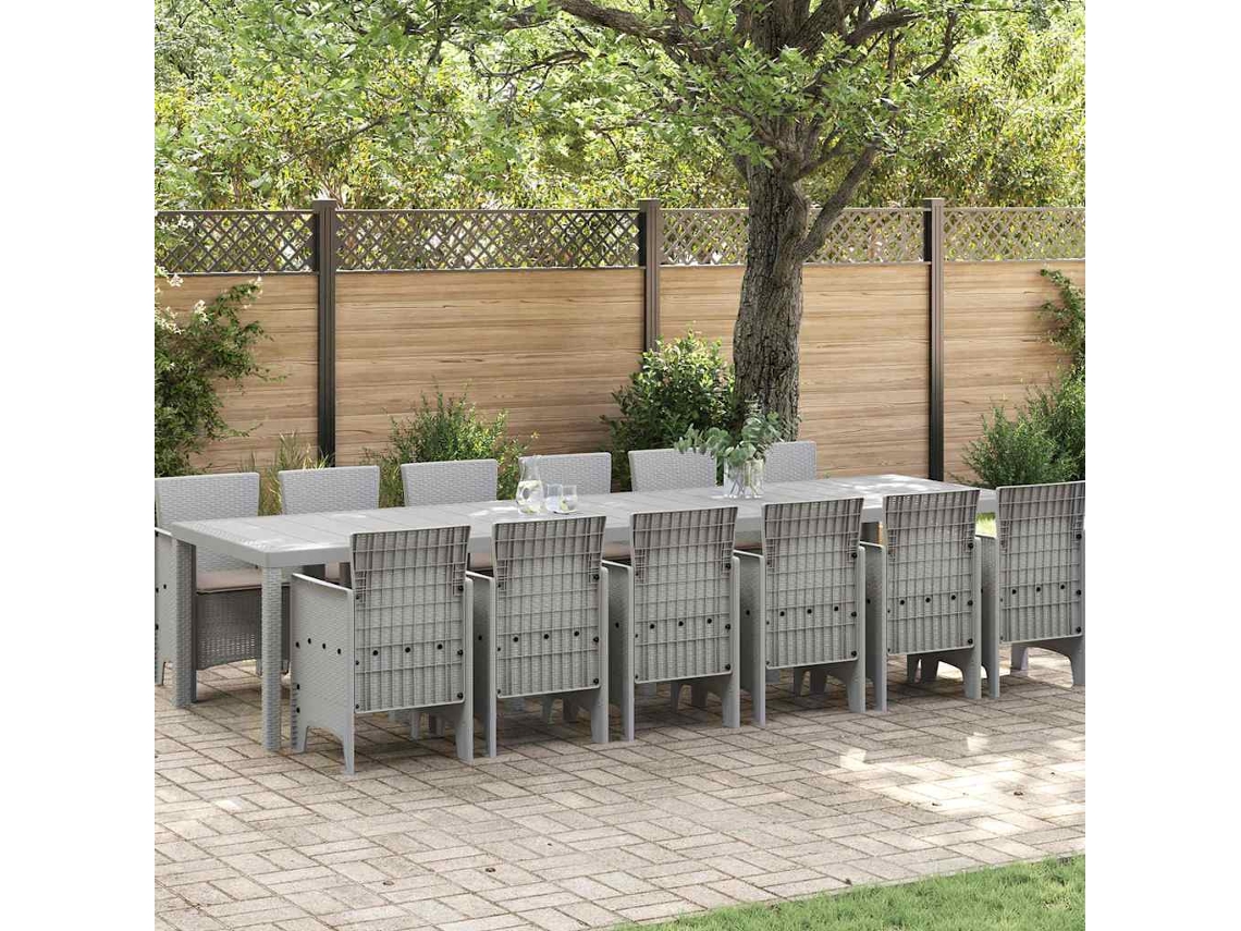 Vidaxl Conjunto De Jantar Para Jardim 13 Unid. Cinzento-claro