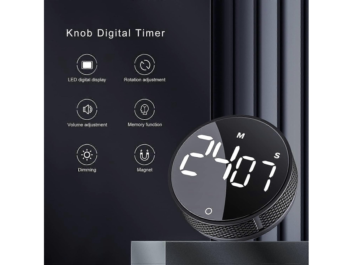 Timer Digital De Cozinha Com Display Led Grande E Função Magnética