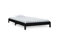 Cama Empilhável Madeira de Pinho Maciça Preto MAISON EXCLUSIVE (90x200 cm)