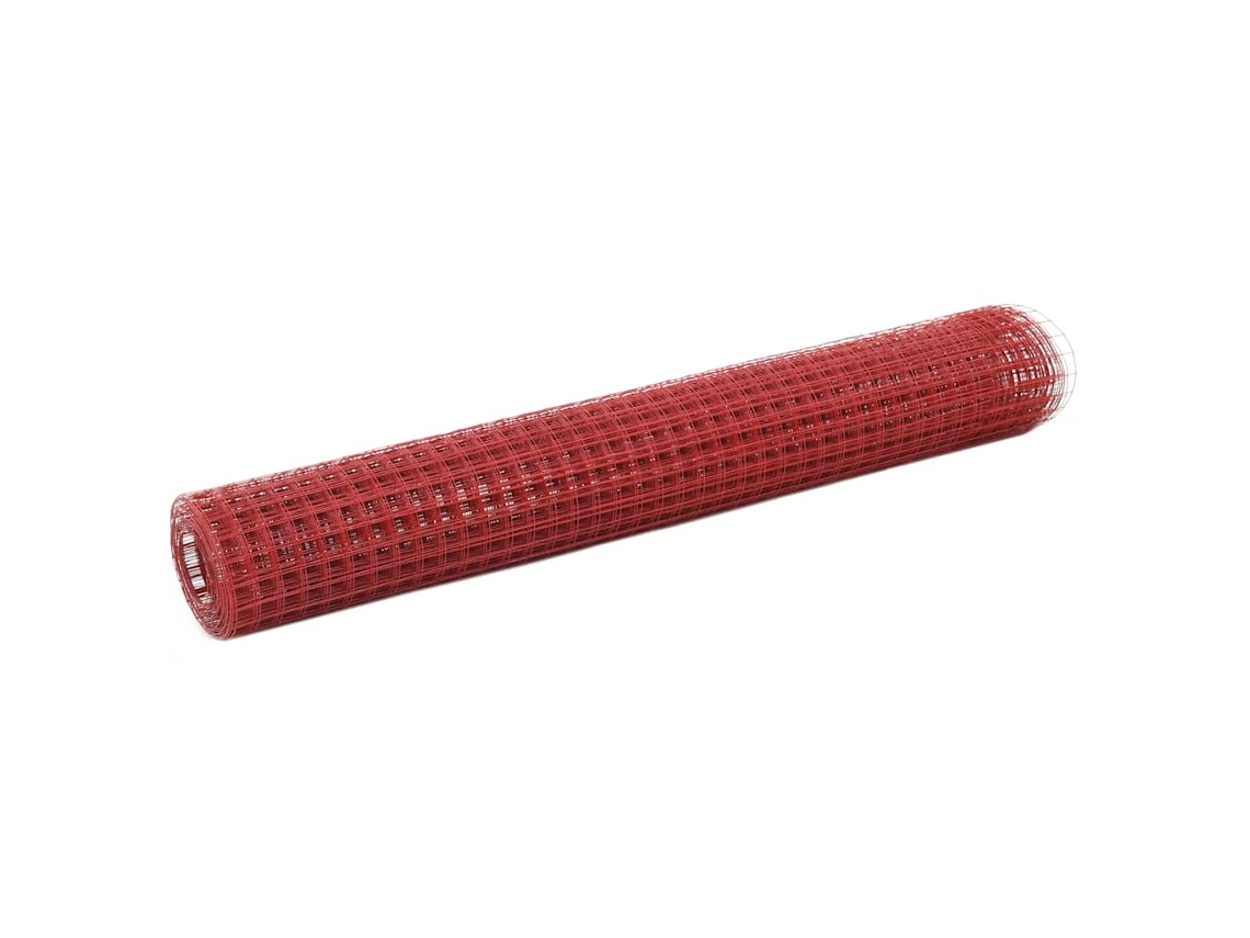 Vidaxl Cerca Arame Galinheiro 10x1 M Aço C/ Revestimento Pvc Vermelho