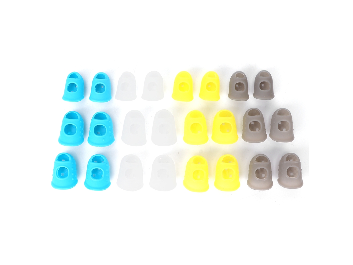 24pcs Protetores De Dedos De Silicone Multifuncionais Para Guitarra E Trabalhos De Escritório