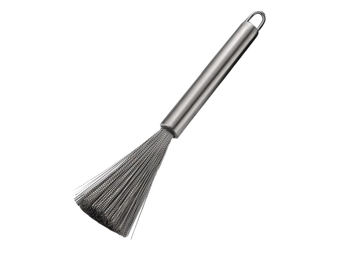 Escova de aço inoxidável com cabo longo para panelas e utensílios de cozinha S/MARCA