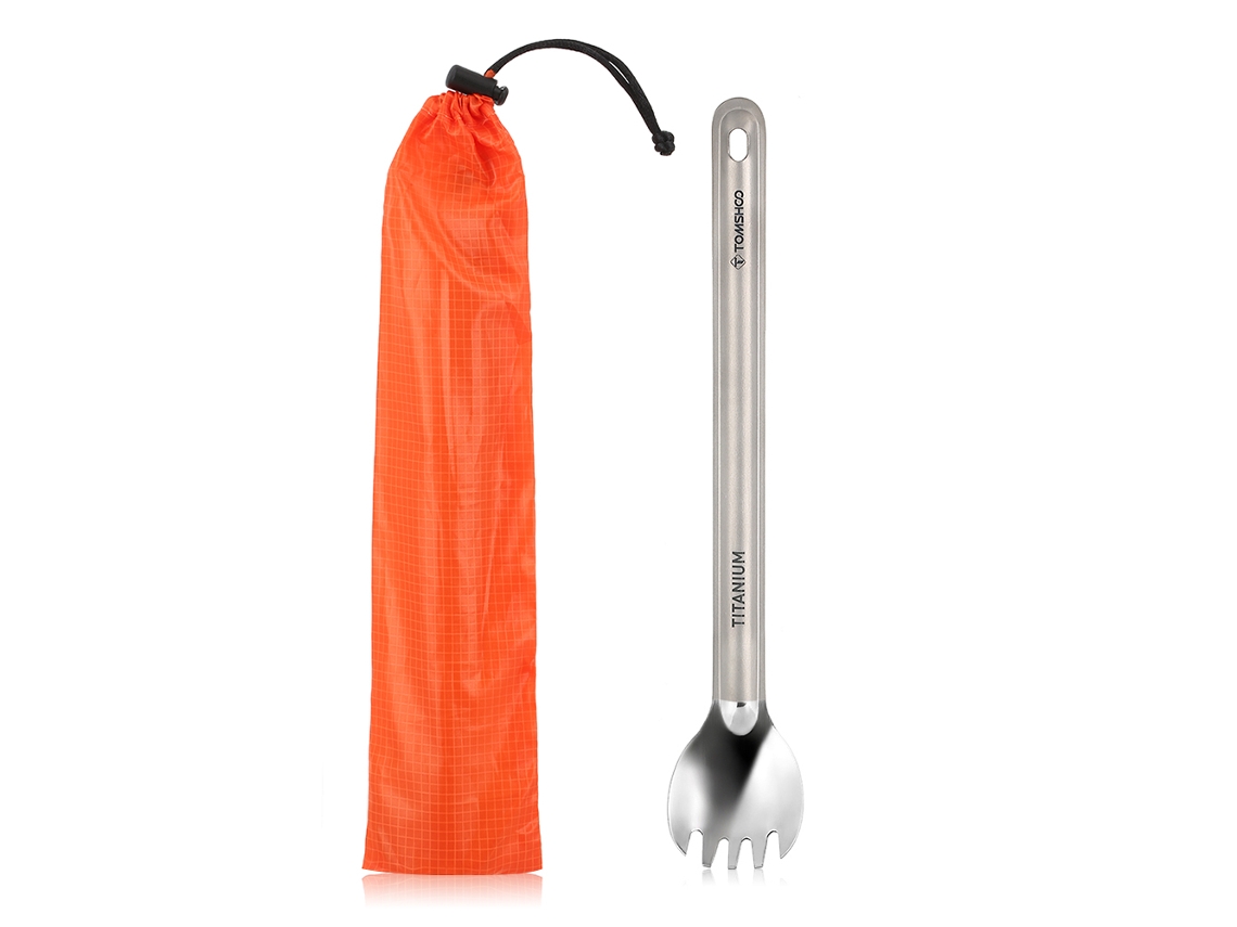 Garfo Colher de Titânio Longo para Camping Tomshoo