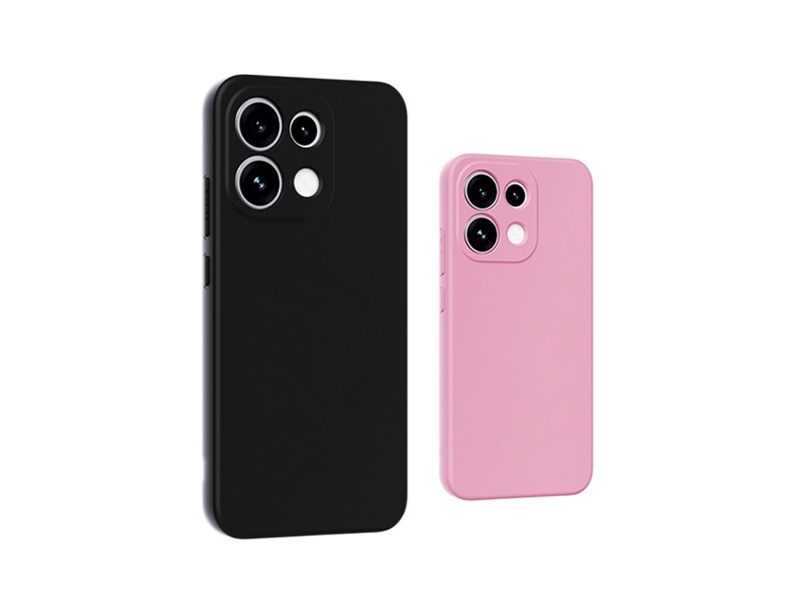 Kit 2x Capa Silicone Líquido Phonecare Para Oppo Reno16 Fs 5g - Preto / Rosa