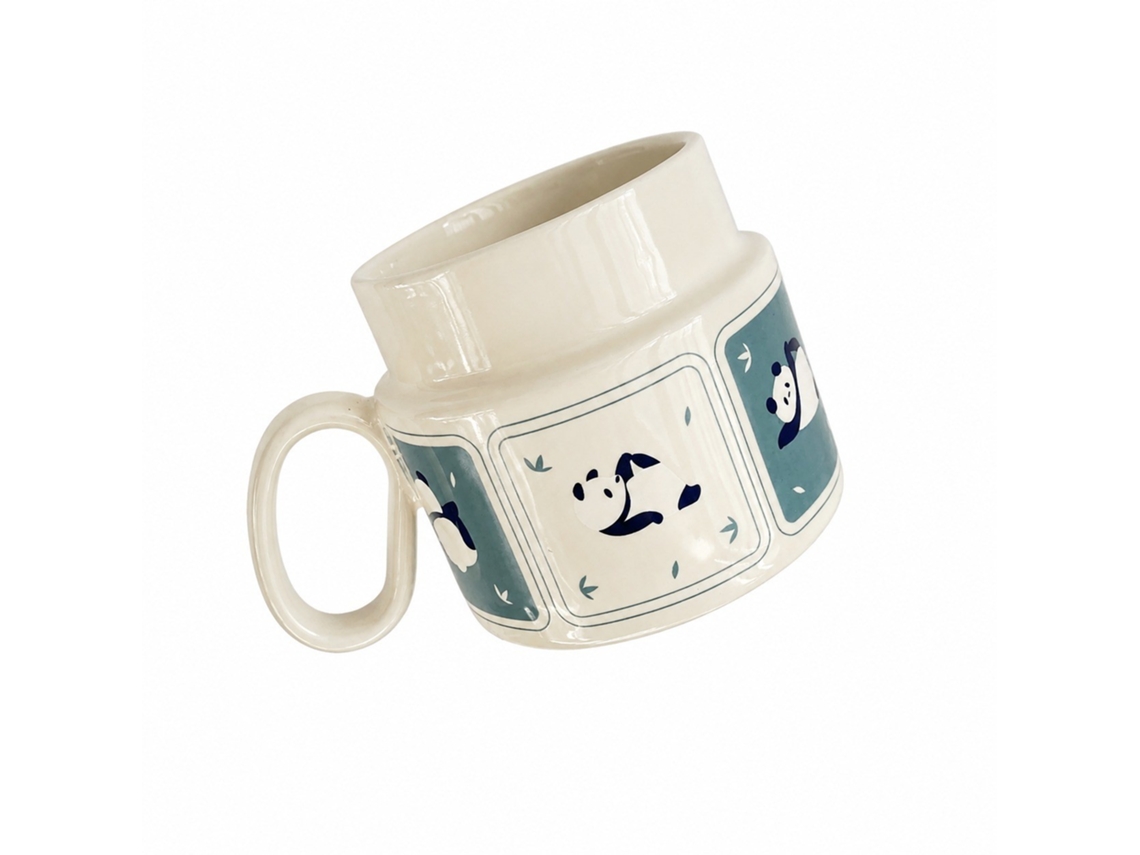 Caneca De Cerâmica Com Panda, 400 Ml